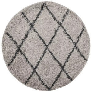 vidaXL, vidaXL Teppich Shaggy Hochflor Modern Beige und Anthrazit Ø 160 cm