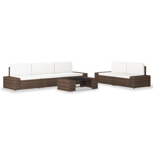 Diverse Hardware, 6-tlg. Garten-Lounge-Set Poly Rattan Braun, vidaXL 6-tlg. Garten-Lounge-Set Poly Rattan Braun