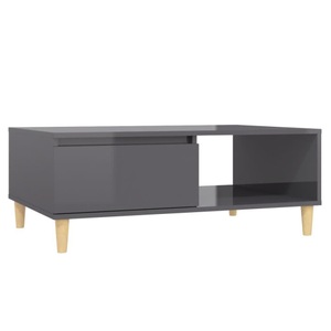 vidaXL, vidaXL Couchtisch Hochglanz-Grau 90x60x35 cm Spanplatte