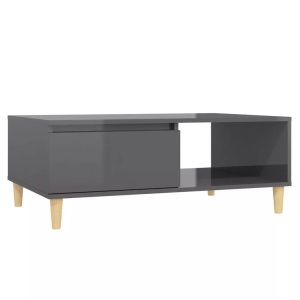 vidaXL, vidaXL Couchtisch Hochglanz-Grau 90x60x35 cm Spanplatte