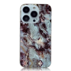 Cover-Discount, iPhone 14 Pro - Silikon Gummi Case Cyan Marble, Apple - iPhone 14 Pro Silikon Gummi Case Marble, Weiss