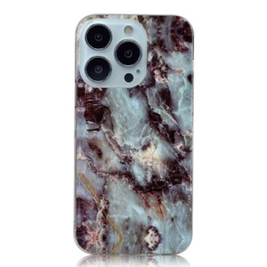 Cover-Discount, iPhone 14 Pro - Silikon Gummi Case Cyan Marble, Apple - iPhone 14 Pro Silikon Gummi Case Marble, Weiss