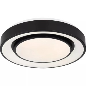 Globo, LED-Deckenleuchte Sully RGBW Fernbedienung schwarz, Globo LED-DECKENLEUCHTE 38/7.5 cm , 41368-24 Sully , Opal, Schwarz , Metall, Kunststoff , 7.5 cm , 004558364901