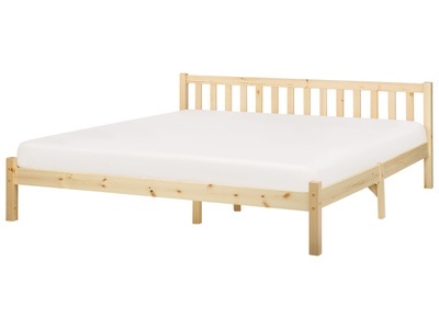 Beliani, Bett mit Lattenrost aus Kiefernholz Skandinavisch FLORAC Bett mit Lattenrost aus Kiefernholz Skandinavisch FLORAC
