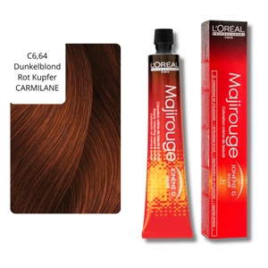 L'Oréal Professionnel, L'Oréal Professionnel MAJIROUGE 6.64 CARMILANE Dunkelblond Rot Kupfer 50ml, L'Oréal Professionnel Majirouge 6,64 