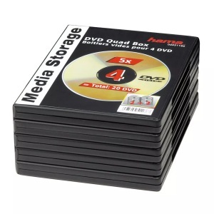 HAMA, Hama 51186 DVD Double Slim BOX - DVD-Leerhülle (Schwarz), Hama DVD Hülle 00051186 4 CDs/DVDs/Blu-rays Schwarz Polypropylen 5 St.