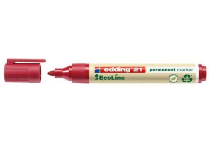 edding, Edding Permanentmarker edding 21 permanent marker EcoLine Rot wasserfest: Ja 4-21002, Edding 21, Permanent Marker, 1.5-3mm, rot, 4-21002