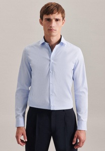 Business Hemd Slim Fit Langarm Streifen Herren Hellblau 36