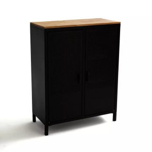 LA REDOUTE INTERIEURS, Schrank AGAMA mit 2 Türen, Metall und Eiche, La Redoute Intérieurs - Schrank Agama mit 2 Türen, One Size, Braun