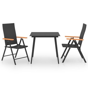 vidaXL, vidaXL 3-tlg. Garten-Essgruppe Schwarz und Braun