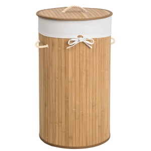 TecTake, Wäschekorb mit Wäschesack rund Wäschekorb mit Wäschesack rund, Tectake - Wäschekorb mit Wäschesack rund, 57cm, Beige