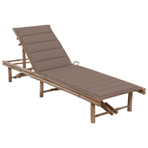 vidaXL, vidaXL Garten-Sonnenliege mit Auflage Bambus, 