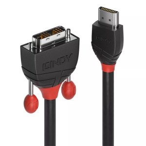 LINDY, Lindy Hdmi - DVI Kabel Black Line 1m, LINDY HDMI / DVI Adapterkabel HDMI-A Stecker, DVI-D 18+1pol. Stecker 1.00 m Schwarz 36271 HDMI-Kabel