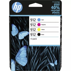 undefined, HP 912, Original, Tinte auf Pigmentbasis, Schwarz, Cyan, Magenta, Gelb, HP, Kombi-Packung, OfficeJet 8015, 8018, 8022 OfficeJet Pro 8020, 8020e, 8025, 8030e, 8035 OfficeJet 8010 All-in-One..., HP Combopack Nr. 912 (Tinte 6ZC74AE) C/M/Y/BK