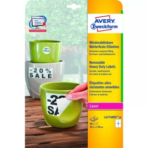 Avery Zweckform, Avery Zweckform Avery Zweckform, Avery Zweckform Folienetiketten, 99,1mm x 139mm, L4774REV-20
