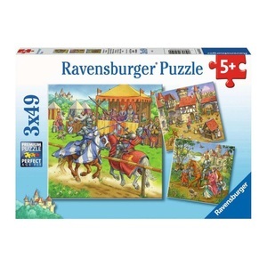 Ravensburger, Ravensburger Puzzle - Ritterturnier im Mittelalter, Ravensburger Kinderpuzzle - 05150 Ritterturnier im Mittelalter - Puzzle für Kinder ab 5 Jahren mit 3x49 Teilen