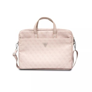 Guess, Guess - Torba 4G Triangle 16" Notebooktasche Schutzhülle MacBook / Laptop + Schulterriemen (GUCB15P4TP) - Rosa