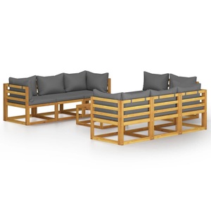 vidaXL, vidaXL 9-tlg. Garten-Lounge-Set mit Auflagen Massivholz Akazie, vidaXL 9-tlg. Garten-Lounge-Set mit Auflagen Massivholz Akazie