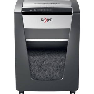 Rexel, Rexel Momentum M515 Aktenvernichter Partikelschnitt 2 x 15 mm 30 l Blattanzahl (max.): 15 Sicherheitsstufe 5 Vernichtet, Rexel Momentum M515 Aktenvernichter P5, Partikelschnitt 2 x 15 mm, 30 l, 15 Blatt Schnittleistung, Anti-Papierstau-Technologie, mit Rollen, schwarz