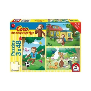 Schmidt Spiele, Schmidt 56433 - Coco der neugierige Affe, Mein Freund Coco, Kinderpuzzle,, Schmidt Puzzle 3x48 - Coco, der neugierige Affe, Mein Freund Coco, 3x48 Teile (Puzzle)