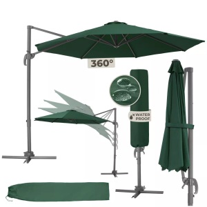 TecTake, Sonnenschirm Ampelschirm Ø 300cm mit Schutzhülle Sonnenschirm Ampelschirm Ø 300cm mit Schutzhülle