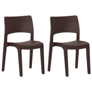 vidaXL, vidaXL Gartenstühle 2 Stk. Mokka Polypropylen, vidaXL Gartenstühle 2 Stk. Mokka Polypropylen