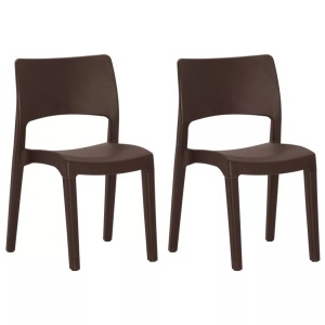 vidaXL, vidaXL Gartenstühle 2 Stk. Mokka Polypropylen, vidaXL Gartenstühle 2 Stk. Mokka Polypropylen