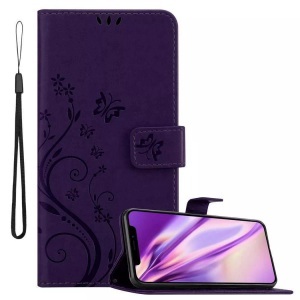 Cadorabo, Hülle für Apple iPhone 11 PRO Blumen Design Magnetverschluss, Cadorabo - Hülle für Apple iPhone 11 PRO Blumen Design Magnetverschluss, Lila