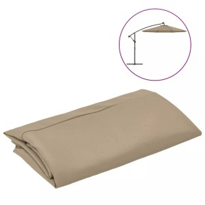 vidaXL, vidaXL Ersatzbezug für Ampelschirm Taupe 300 cm, vidaXL Ersatzbezug für Ampelschirm Taupe 300 cm