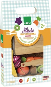 Vilac, Obst und Gemüse zum Schneiden, Vilac - Markttag obst und gemüse zum zerschneiden, Multicolor