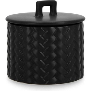 mutoni lifestyle, Kerze Twine mit Deckel schwarz rund 15, Kerze Twine mit Deckel schwarz rund 15