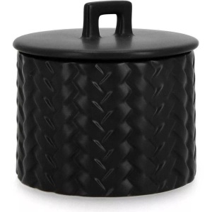 mutoni lifestyle, Kerze Twine mit Deckel schwarz rund 15, Kerze Twine mit Deckel schwarz rund 15