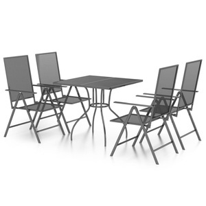 vidaXL, vidaXL 5-tlg. Garten-Essgruppe Anthrazit Stahl, vidaXL 5-tlg. Garten-Essgruppe Anthrazit Stahl