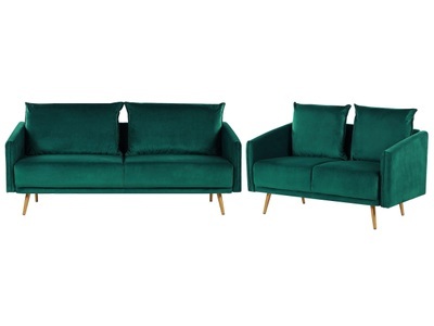 Beliani, Wohnzimmer Set aus Samtstoff Glamourös MAURA Wohnzimmer Set aus Samtstoff Glamourös MAURA, 