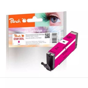 Peach, Peach Tintenpatrone XXL magenta kompatibel zu Canon CLI-581XXL m, Peach C581 XXLM Druckerpatrone XXL ma ersetzt Canon CLI-581XXLM, 1996C001 für z.B. Canon Pixma TR 8550, Canon Pixma TS 8350, Canon Pixma TS 6350