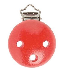 GLOREX, GLOREX Nuggiketten Clips 35 mm, Glorex Nuggikette Glorex Holz, 35 mm, 1 Stk, rot