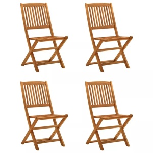 vidaXL, vidaXL Klappbare Gartenstühle 4 Stk. Massivholz Eukalyptus, vidaXL Klappbare Gartenstühle 4 Stk. Massivholz Eukalyptus