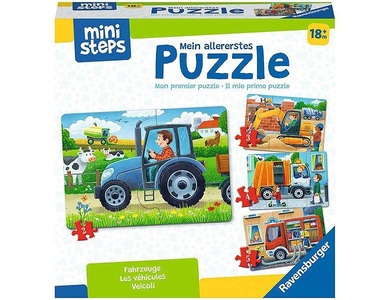 Ravensburger Verlag, Ravensburger ministeps 4194 Mein allererstes Puzzle: Fahrzeuge - 4 erste Puzzles, Spielzeug ab 18 Monate, Ravensburger ministeps 4194 Mein allererstes Puzzle: Fahrzeuge - 4 erste Puzzles