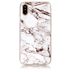 Cover-Discount, iPhone Xs / X - Softes Silikon Gummi Case white Marble, Cover-Discount - iPhone Xs / X Softes Silikon Gummi Case, Weiss