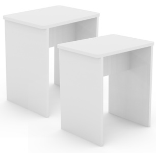 VCM, 2er Set Holz Sitzhocker Würfel Fußablage Beistelltisch Esal 2er Set Holz Sitzhocker Würfel Fußablage Beistelltisch Esal, VCM - 2er Set Holz Sitzhocker Würfel Fußablage Beistelltisch Esal, 45cm, Weiss