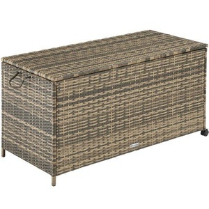 TecTake, Auflagenbox mit Aluminiumgestell und Rollen Auflagenbox mit Aluminiumgestell und Rollen, Tectake - Auflagenbox mit Aluminiumgestell und Rollen, 120cm, Beige