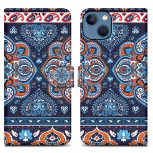 Apple, Hülle für iPhone 14 Kartenfach, Apple - Hülle für iPhone 14 Kartenfach, Blau Bedruckt