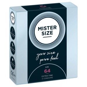 Mister Size, Mister Size 64 (3er Pack), Mister Size 64 Dünne Kondome, Neutral, Transparent, 3 Stück - Amorana