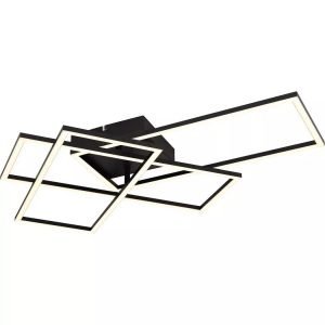 Globo, LED-Deckenleuchte Gabriel in Opal/Schwarz max. 40 Watt