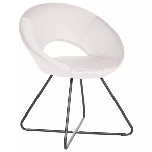 Beliani, Esszimmerstuhl aus Samtstoff Glamourös RACHEL Esszimmerstuhl aus Samtstoff Glamourös RACHEL, Beliani - Esszimmerstuhl aus Samtstoff Glamourös RACHEL, One Size, Schneeweiss