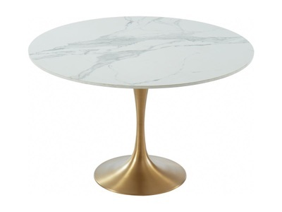 Vente-unique, Esstisch rund Marmor Metall Goldfarben NORAH Esstisch rund Marmor Metall Goldfarben NORAH, 