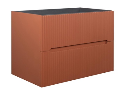 Vente-unique, Waschbeckenunterschrank hängend - gerilltes Terrakotta - 80 cm - PAVANI Waschbeckenunterschrank hängend - gerilltes Terrakotta - 80 cm - PAVANI