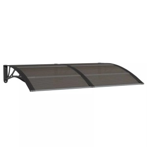 vidaXL, vidaXL Türvordach Schwarz 150x100 cm Polycarbonat, vidaXL Türvordach Schwarz 150x100 cm Polycarbonat
