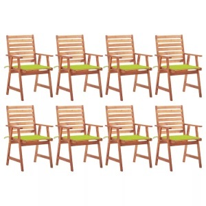vidaXL, vidaXL Garten-Essstühle 8 Stk. mit Kissen Massivholz Akazie, vidaXL Garten-Essstühle 8 Stk. mit Kissen Massivholz Akazie