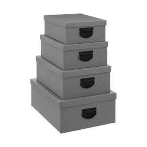 eStore, 4x Aufbewahrungsboxen, verschiedene Größen 4x Aufbewahrungsboxen, verschiedene Größen, Northio - 4x Aufbewahrungsboxen, verschiedene Größen Grau, One Size